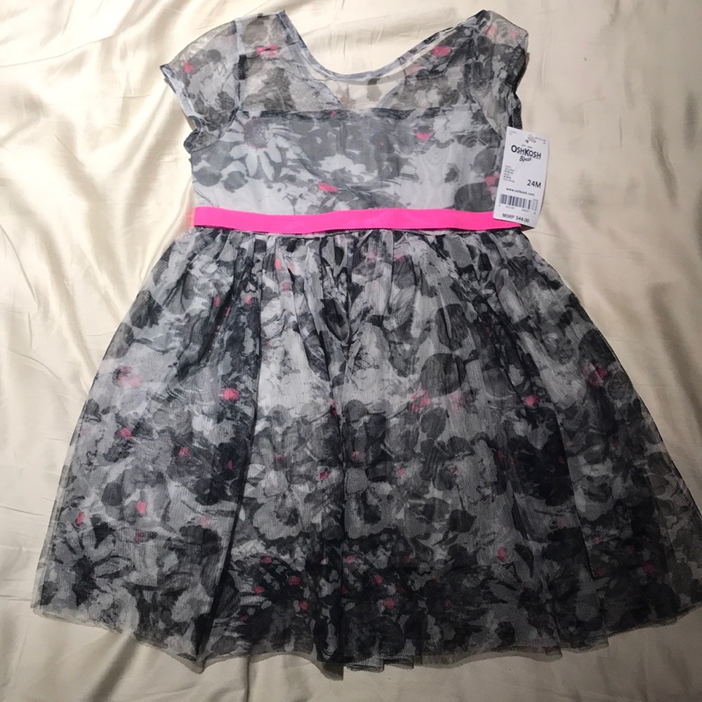 Offer Osh Kosh 24mo NWT pink and gray flower dress